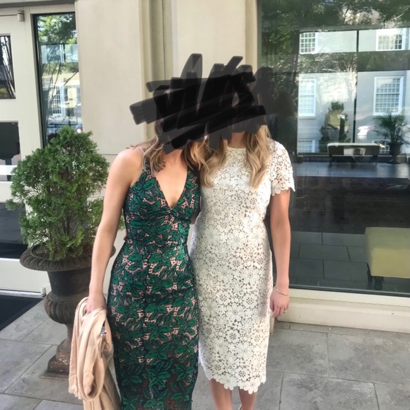 Midi Dress The Population Green Lace Dress Midi Dress Dress The Population  Green Aurora Dress Dress
